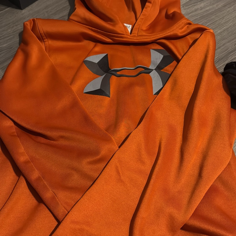 Under Armour Bold Orange Hoodie with Gray Logo